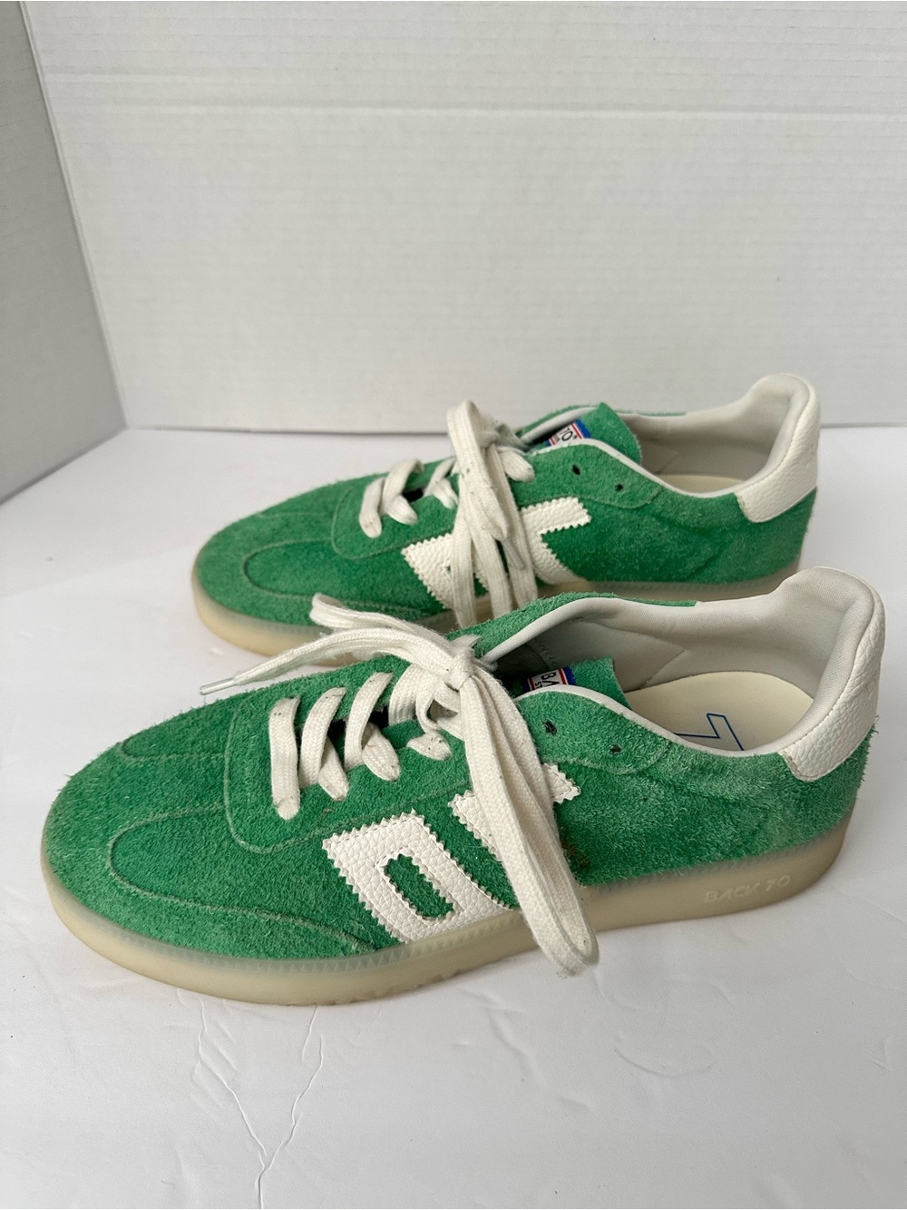 41 BACK 70 The Boston 2505 Streetwear Women’s Green Suede Retro style Sneakers - Picture 10 of 13